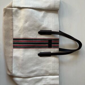 Gucci Canvas Tote Bag with Striped Design
